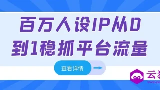 百万人设IP从0到1稳抓平台流量 百万人设IP从0到1稳抓平台流量