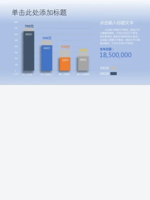 蓝色渐变PPT柱形图图表模板