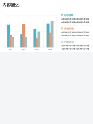 带说明文字的PPT柱形图模板