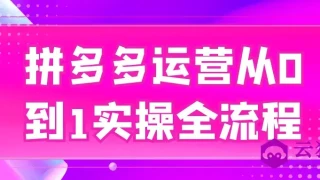 拼多多运营从0到1实操全流程