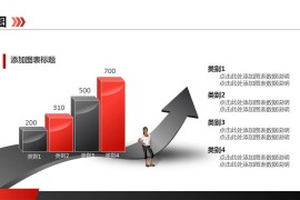 立体柱状图PPT模板素材