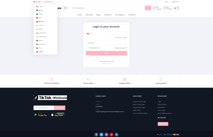 TikTok多语言商城系统源码+落地页 附搭建教程,多语言商城系统,商城系统,TikTok多语言商城,第3张