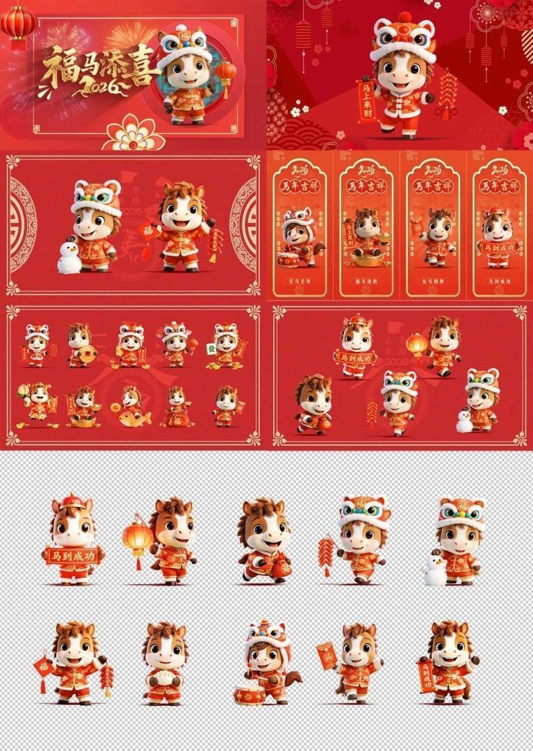 马年IP吉祥物2026新年动画共 25 款