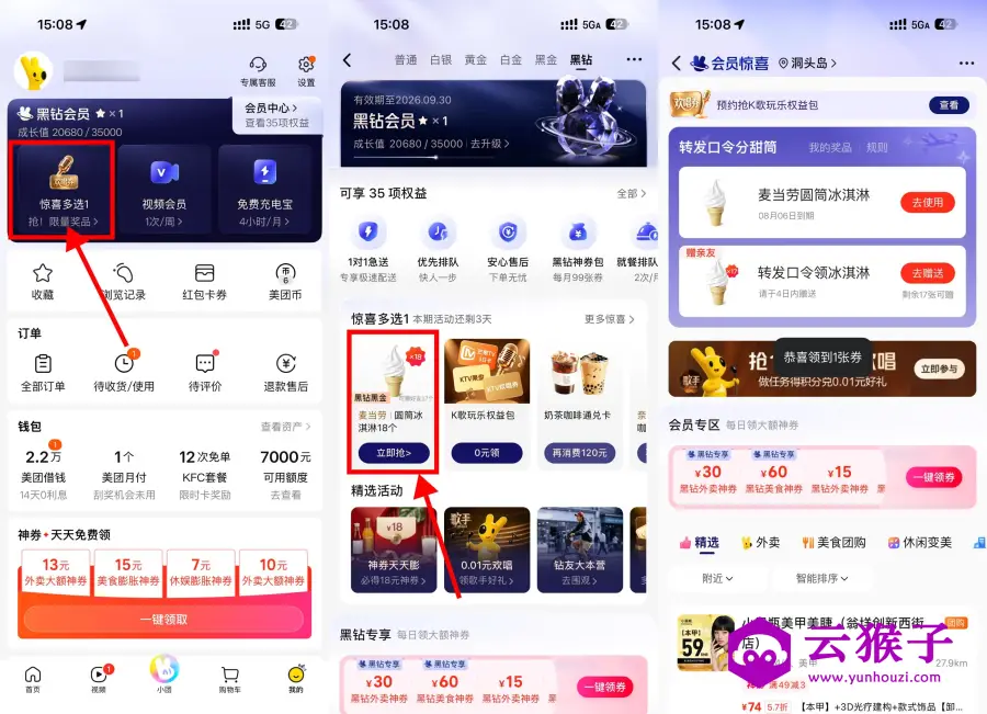 美团黑金领18个麦当劳冰淇淋,第1张 美团黑金领18个麦当劳冰淇淋,第1张