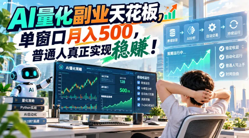 AI量化副业天花板,单窗口月入500,普通人真正实现稳賺!,第1张 AI量化副业天花板,单窗口月入500,普通人真正实现稳賺!,第1张