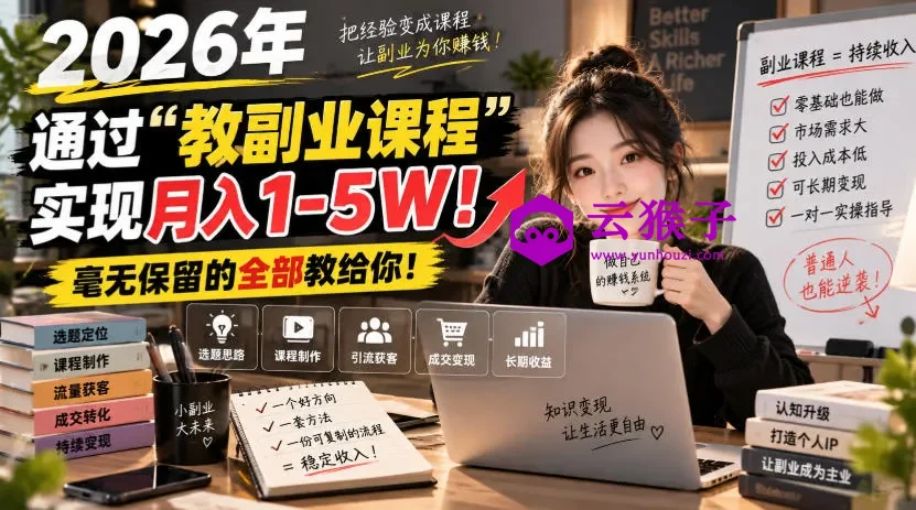 2026年通过“教副业课程”实现月入1-5W!毫无保留的全部教给你!,第1张 2026年通过“教副业课程”实现月入1-5W!毫无保留的全部教给你!,第1张