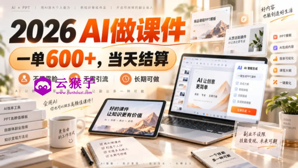 2026 AI做课件,一单600+,当天结算,不用露脸,无需引流,长期可做,第1张 2026 AI做课件,一单600+,当天结算,不用露脸,无需引流,长期可做,第1张