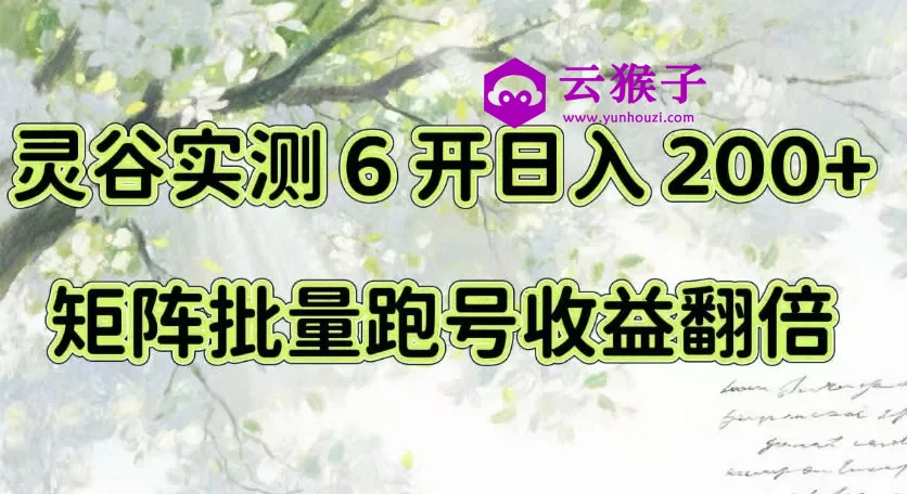 一台电脑就能做！灵谷实测6开日入200+，矩阵批量跑号收益翻倍,第1张